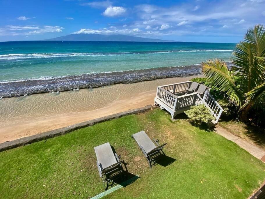 Oceanfront With Aircon-Hear The Waves-Amazing Views-Wifi Apartment Лахайна Екстериор снимка