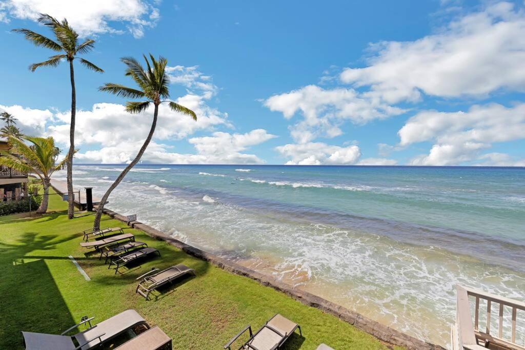 Oceanfront With Aircon-Hear The Waves-Amazing Views-Wifi Apartment Лахайна Екстериор снимка